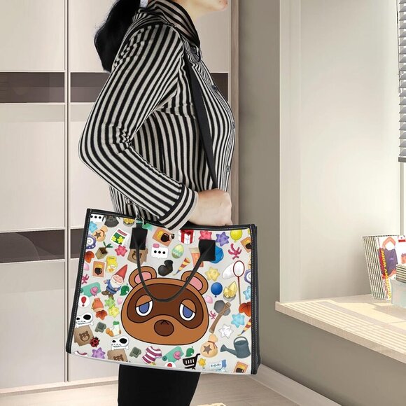 Animal Tote Bag Cotton Spacious Shoulder Bag Gift for Gamer Villager Fans - Picture 7 of 7